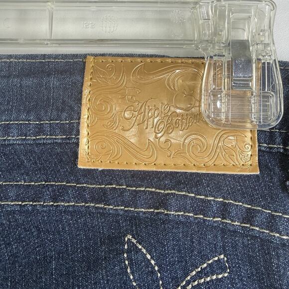 Vintage Y2K Apple Bottom Jeans 9/10 Tapered Leg Dark Wash Embroidered Nelly - Picture 5 of 12